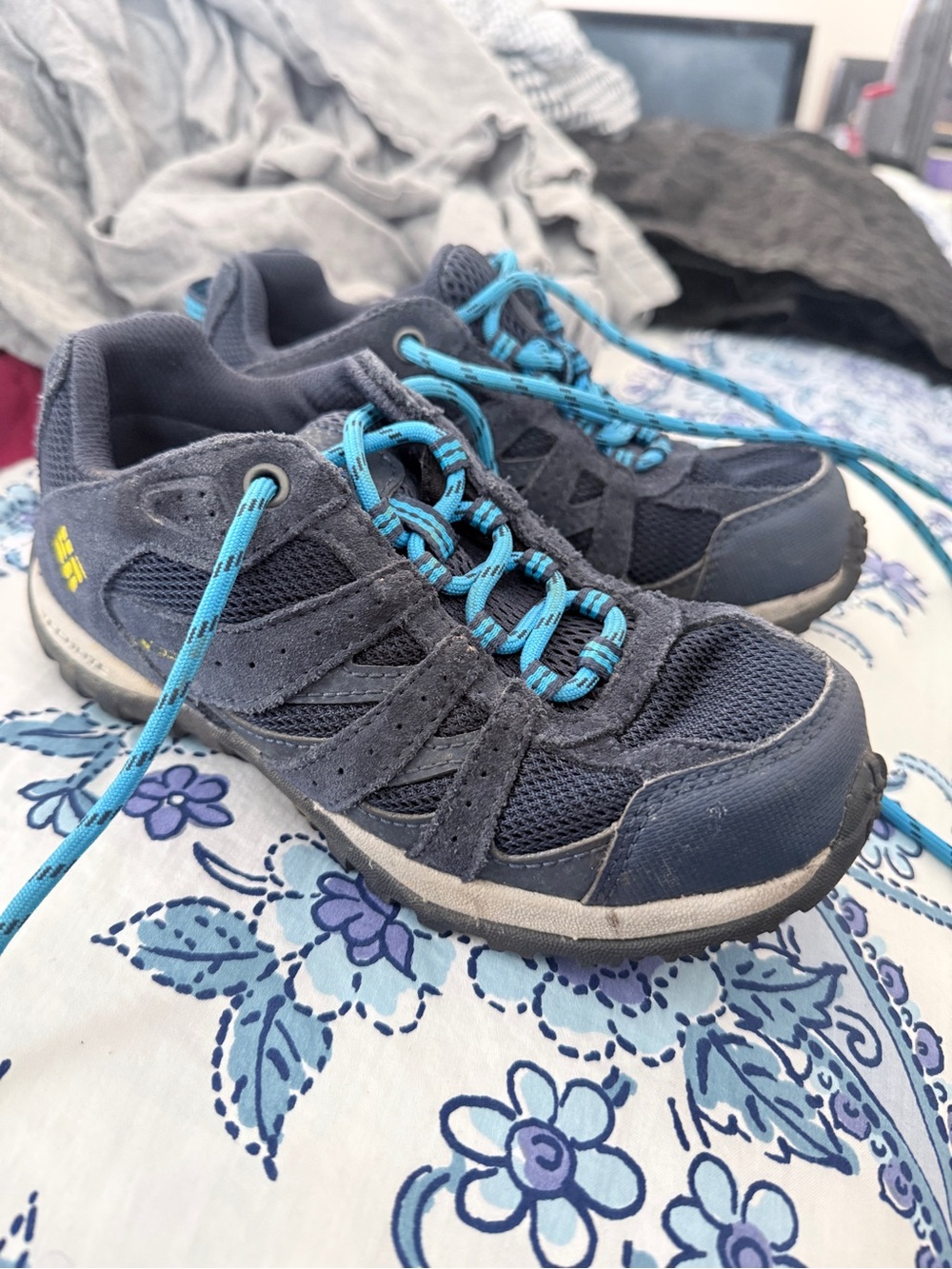 Columbia Navy and Bright Blue Kids' Athletic Shoe